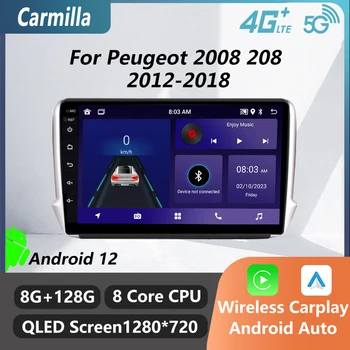 Android Stereo Pentru Peugeot 2008 208 2012-2018 2 Din Radio Auto 10.1