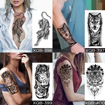 Animale Tatuaj Temporar Pentru Barbati Tiger Ceas Fals Tatuaj Tatuat Pentru Barbati Femei autocolant auto festival autocolant tatuaj