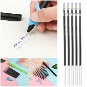Automat Se Estompeze Pen Kit Magic Pen Dispar Refill Invizibil Albastru Cerneală Pixuri Cu Gel Groove Caiet De Caligrafie Bord
