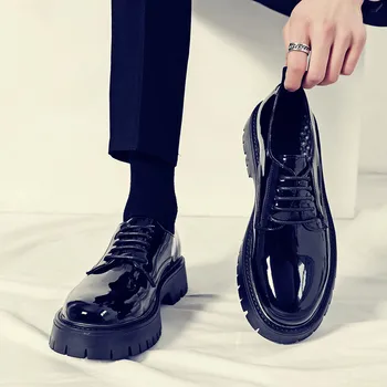 Barbati Oxford pantofi piele barbati pantofi office barbati pantofi formale formale dantela-up sporit pantofi negri din piele