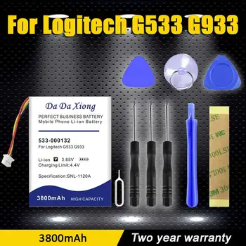 Baterie de mare Capacitate 3800mAh 533-000132 pentru Logitech G533 G933 G533S G933S Baterie setul cu Cască