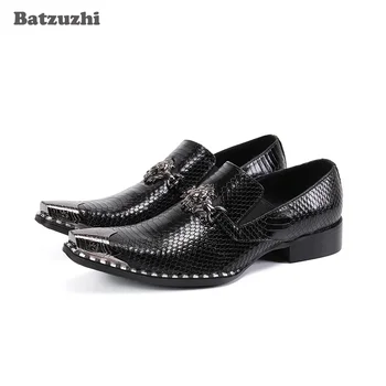 Batzuzhi Moda Barbati Pantofi Negru Din Piele Pantofi Rochie Subliniat Metalice Capac De Afaceri Din Piele Pantofi Zapatos Hombre, 38-46