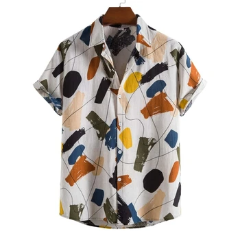Bărbați Îmbrăcăminte 2023 Nouă Bărbați cu mânecă Scurtă Tricou Valul de Brand de Moda de Personalitate Tipărite Tricou Casual Barbati Retro Confortabil Topuri
