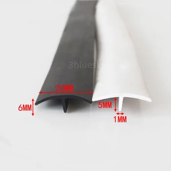 Cauciuc T Fâșie de Sticlă Metal Lemn Panou de Margine Encloser Scut Auto Cablu Acoperi Solare Fotovoltaice Garnituri Bandă 20x6mm Alb Negru