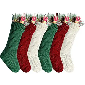 Ciorapi De Crăciun Ciorapi De Crăciun Bomboane Cadou Geanta Șemineu Crăciun Decorare Copac Tricotate Cadou De Crăciun Sac Agățat Ciorapul
