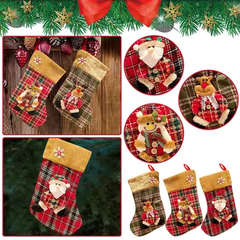 Ciorapi De Crăciun Personalizate Ciorapi De Crăciun, Moș Crăciun Om De Zăpadă Model Tricotate Ciorapi De Crăciun, Casa Decor De Crăciun