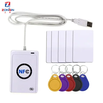 Cititor NFC USB ACR122U Contactless Smart Card IC Și Scriitor Rfid Copiator Copiator Duplicator 5pcs UID Schimbătoare Carte de Tag-ul Fob Cheie