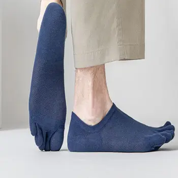 Confortabil Respirabil Multi-Color de Bumbac Subțire de Sudoare de Absorbție Cinci Degetul Ciorapi Plasă de Șosete pentru Bărbați Produse Superficial Gura Șosete