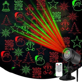 Crăciun cu Laser Proiector Lumini în aer liber 12 Modele de Proiecție LED Lumină Roșie, Verde Star Show Peisaj Proiector lumina Reflectoarelor
