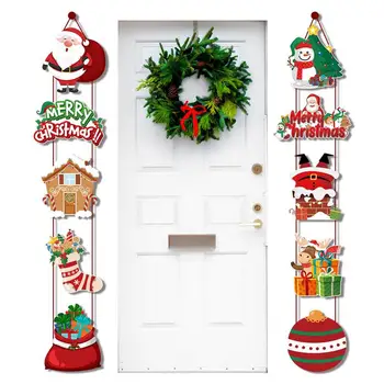 Crăciun Fericit Door Hanger 10 Buc Elan Moș Crăciun Decorativ Cuplet Favoruri De Partid Pentru Verandă Pom De Crăciun Fereastră Și Față