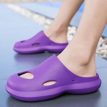 Cuplu Stil Baotou Mens Papuci de Vara Moale cu talpa-Platforma Papuci Barbati Pantofi în aer liber Confortabil Bărbați Moda Papuci Marimea 45
