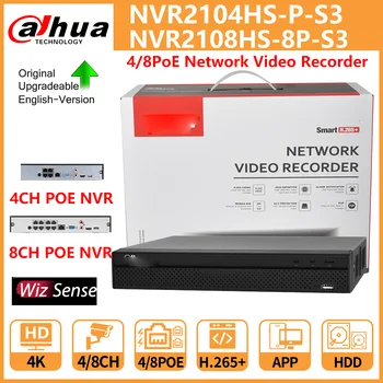 Dahua POE NVR 4 CANALE NVR2104HS-P-S3 8CH NVR2108HS-8P-S3 Compact 1U 1HDD 4/8PoE Recorder Video de Rețea Perimetrul de Protecție SMD Plus
