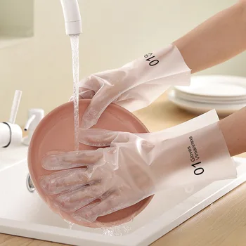 De Curățare de uz casnic de Legume de Spălat Mănuși Impermeabile din Cauciuc Rezistent Și de Mână Autocolante pentru Femei Anti-derapare Subțire