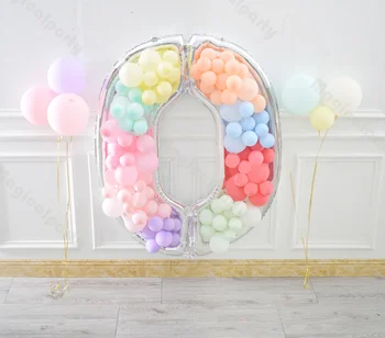 Decorate cu 5 inch Colorate, Baloane Latex și 65 inch DIY Numărul Cutie în Formă de Folie de Aluminiu Baloane pentru Petreceri Aniversare