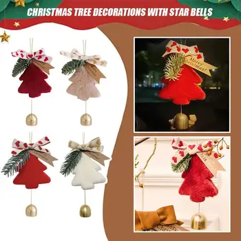 Decorațiuni pentru Bradul de crăciun Star Clopote Cadou Handmade, de Interior, de Intrare Cuier An Cuier de Perete Cuier Bell Mașină de Pluș Crăciun A9Y4