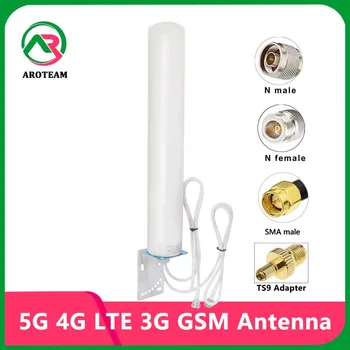 Dual-Cablu 5G 4G LTE 3G GSM Full Band High Gain 18DB Antena 600~4900Mhz Omni Exterior IP67 rezistent la apa Router Aeriene Cu RPSMA N