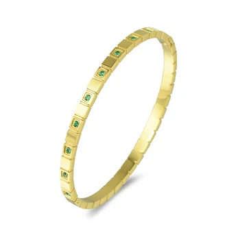 Elegant de epocă verde micro-set brățară cu diamante este potrivit pentru femeile uzura de zi cu zi