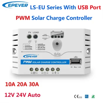 EPEVER PWM 10A 20A 30A Controler de Încărcare Solară 12V24V Auto LS-UE Serie Cu 5V Portul USB Poate Încărca Telefoanele Putere DC Fanii