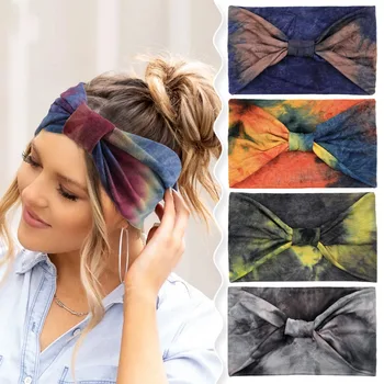 Europene Bentita de Bumbac pentru Femei Tie-dye Hairband Leopard Flori Imprimate Retro Turban Headwrap Adult Yoga Benzi