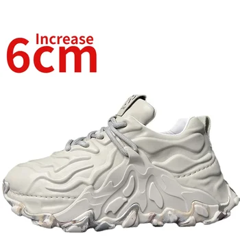 Europene Relief măiestrie de Design de Pantofi pentru Barbati din Piele Crește 6cm Tendință Tatălui Pantofi Sport de Moda Casual, Pantofi