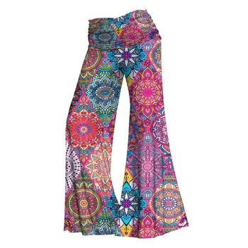 Femei Pantaloni Largi Picior Yoga Psihedelice 3D Imprimate pentru Femei Pantaloni Casual 5 Culoare
