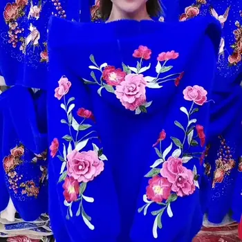 Femei Toamna Iarna Online Flori Brodate În Stil Chinezesc Imitație De Blană De Nurcă De Catifea Cu Gluga Liber Elastic Cardigan Strat U900