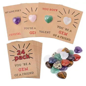 Fericit Ziua Îndrăgostiților Carduri de 24 Pachet de Felicitare Cadou Card Cu Forma de Inima cu Pietre lucrate Manual Carduri Cadou Set Îndrăgostiților Carduri