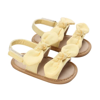 Fetita Sandale de Culoare Solidă Pânză Flexibilă, Non-alunecare Bowknot Vara Casual de zi cu Zi Balerini Pantofi de Copil
