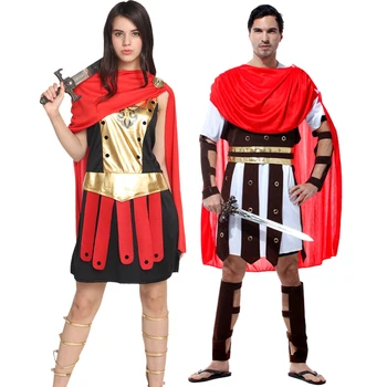 Fierbinte de Vânzare Antic Roman Războinic Spartan Gladiator Cosplay Uniforme pentru Femei și Bărbați Spectacol de teatru Costum de Halloween