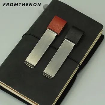Fromthenon Din Oțel Inoxidabil De Piele Pen Clip De Călătorie De Epocă Notebook Accesorii Personalizate Înfrumuseța Decora Bilet Clip