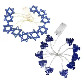 Hanukkah Stele Șir Lumina Decoratiuni Fereastră de Lumină Baterii Hanukkah LED Decor pentru Semineu Fereastra de la Dormitor
