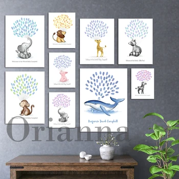 Hd Tipărite Modular Imagine Copac Animal Poster Desene Animate Acuarelă Canvas Tablou Modern Home Decor Pentru Dormitor Pentru Copii Opera De Arta De Perete