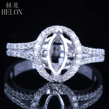 HELON Marquise Cut 8x4mm Solid 14K 10K Aur Alb cu Diamante Naturale Semi Muntele de Logodna Inel de Nunta pentru Femei la Modă de Bijuterii Fine