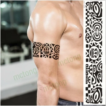 Impermeabil Tatuaj Temporar Autocolant Figura Geometrica de Blocare Braț Harajuku Flash Tatuaj FakeTatoo pentru Barbati Femei