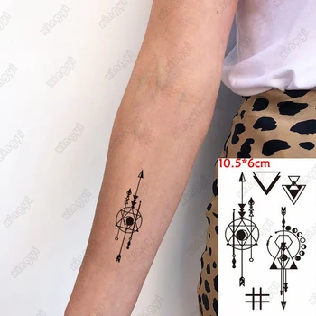Impermeabil Tatuaj Temporar Autocolant Săgeată Geometria Triunghiului Mic Element Fals Tatuaj Flash Tatuaj Picior, Braț, Mână Tatouage Doamna Bărbați