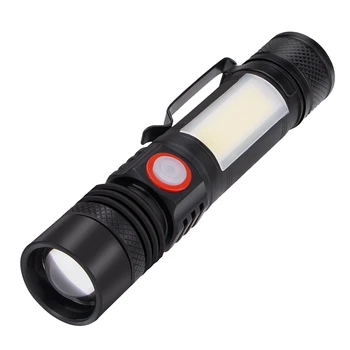 Lanterna LED rezistent la apa Lanterna Magnetica Lanterna Zoom T6+COB Lanterna Cu Un Clip Portabil de Mână de Lumină Baterie 18650