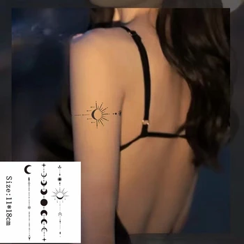 Luna noua Autocolante Tatuaj pe bază de Plante Suc Impermeabil de sex Feminin Brat Semi-permanent, Tatuaj Temporar Piept de 7-10 Zile Durată Tatuaj Fals