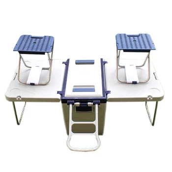 Masa Rabatabila Scaun Camping Set De Masă Portabil În Aer Liber, Picnic Pliabila Multi-Funcția De Masă De Rulare A Răcitorului De Alimentare Izolate Cutie