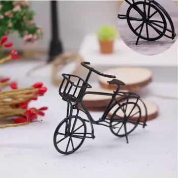 Mic Biciclete Model 1:12 Fier de Artă lucrate Manual Bicicleta Miniaturi de Simulare de modă Veche Decor Acasă