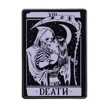 Moartea Craniu Sărut Tarot Gothic Metal Emailat Rucsac-Sac De Rever Insigna Broșă Pin