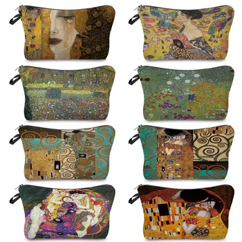 Moda Pictură în Ulei Lacrimi de Imprimare Personalizate Doamnelor Travel borsetă Gustav Klimt Casual, Machiaj Pungi pentru Femei Sac de Cosmetice