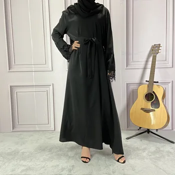 Modest Abaya Ramadan Musulman De Modul de Maxi din Dantelă și dantelă mâneci lungi Halat de Haine Islamice Musulmane Pentru Femei Rochie Caftan Vesti