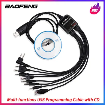 Multi-funcții 8 in 1 USB Cablu de Programare cu CD Pentru Baofeng UV5R UV82 Compatibil Cu Motorola TYT Kenwood, Yaesu Radio HYT