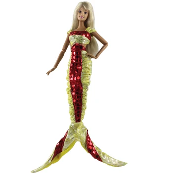 NK 1 Buc Moda Printesa Rochie de Sirenă Coada DIY Cosplay Costum pentru Papusa Barbie Accesorii 1/6 Papusa Pansament Jucărie