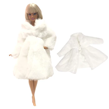 NK Papusa Strat de Înaltă Calitate, Haine de Moda Veșminte lucrate Manual Creste Costum de Flanel Alb Haina Pentru Papusa Barbie cu Accesorii de Jucarie