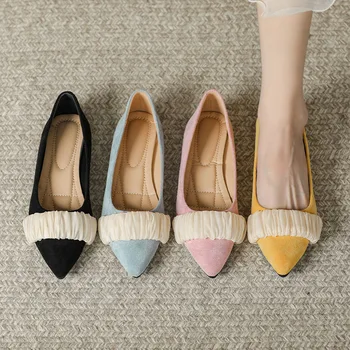 Noi de Mari Dimensiuni de Pantofi pentru Femei de Moda a Subliniat Toe Superficial Pantofi cu Barca Moale Unic Slip-on Apartamente Birou Doamnă Pompe de zi cu Zi Casual, Pantofi