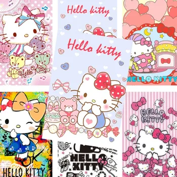 Noi Hello Kitty Anime Periferice De Desene Animate Drăguț Poster Autocolant De Perete Tapet Creative Foto Kawaii Cameră De Decorare De Cadouri En-Gros