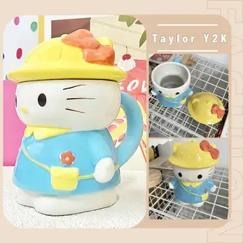 Noi Sanrio Hello Kitty Cana de Apa Anime Figura Y2K Fete Cana de Desene animate Drăguț Capacitate Mare de Apă Pocalul Prietena Cadou de Ziua de nastere