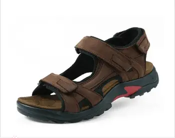 Noua moda Sandale Barbati Papuci din Piele piele de Vacă Sandale de Vara in aer liber Casual Barbati din Piele de Calitate Sandale de Mari dimensiuni