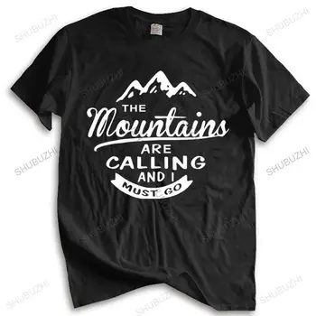noua moda t-shirt pentru bărbați echipajul gât tricouri Barbati din bumbac Munții Sunt De Asteptare Si Trebuie sa Plec shubuzhi bumbac man t shirt
